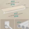 Sieninė drabužių kabykla su lentyna ir drabužių skersiniu, 109 cm – SONGMICS