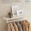 Sieninė drabužių kabykla su lentyna ir drabužių skersiniu, 109 cm – SONGMICS
