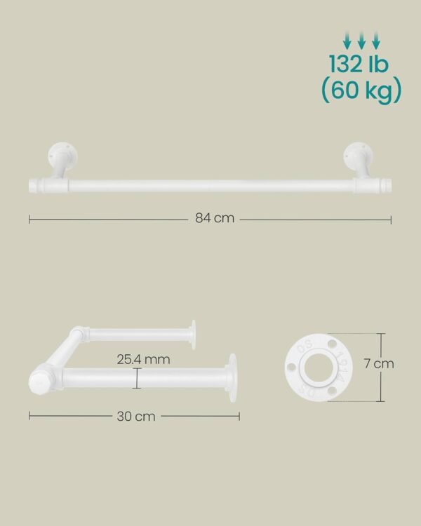 Sieninė drabužių kabykla, industrinio stiliaus 84cm SONGMICS