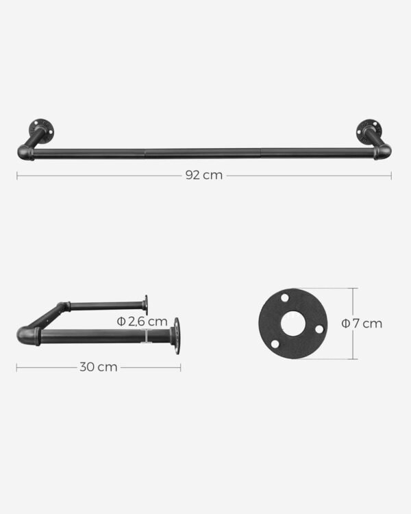 Sieninės drabužių kabyklos, 2 vnt., industrinio stiliaus, 92cm – SONGMICS