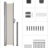 Ištraukiama šoninė markizė 180 × 350 cm, smėlio spalvos – SONGMICS