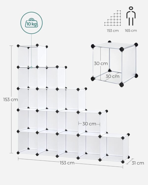 modulinė plastikinė lentyna 16dalių  Songmics