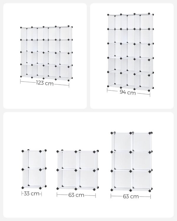 modulinė plastikinė lentyna 16dalių  Songmics