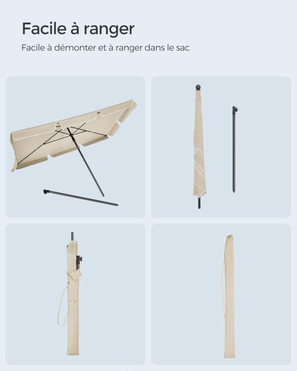 61cWFfuv-QL._AC_SL1500_ EKPOZICINĖ PREKĖ Stačiakampis sodo skėtis nuo saulės, 230 × 150 cm, smėlio spalvos – SONGMICS