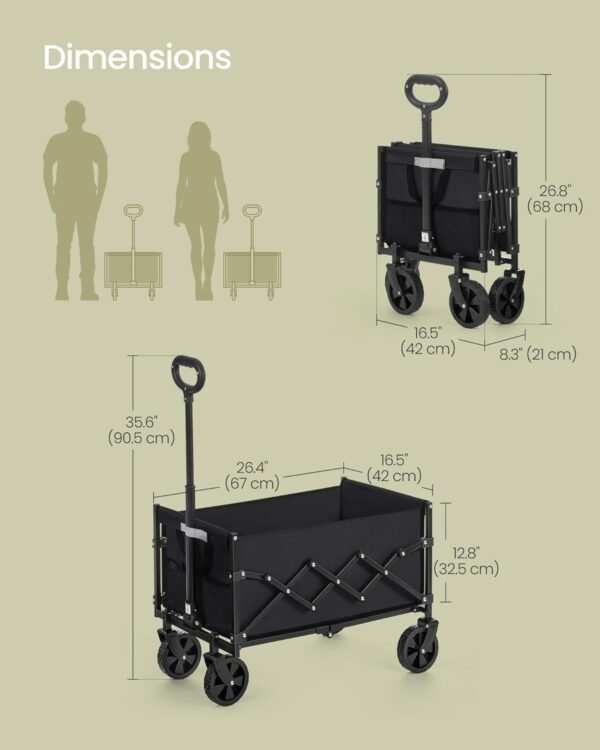 61mSoQ1BCxL._AC_SL1500_ EKSPOZICINIS Sulankstomas nedidelis lauko vežimėlis, 90 l, iki 180 kg, juodas – SONGMICS