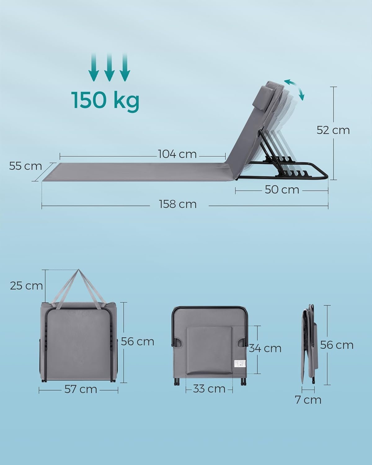 Paplūdimio gultas su atlošu Songmics - Image 7