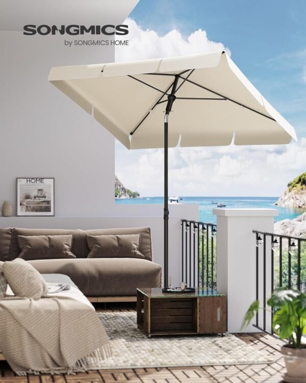 719qcEtVgcL._AC_SL1500_ EKPOZICINĖ PREKĖ Stačiakampis sodo skėtis nuo saulės, 230 × 150 cm, smėlio spalvos – SONGMICS