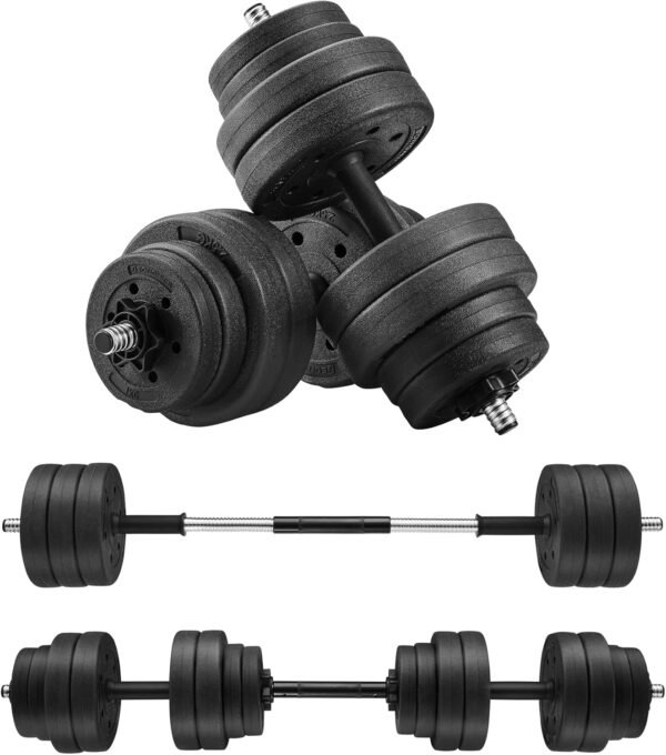 71ZvQIh6XUL._AC_SL1500_ Svarmenų rinkinys, Hantelis, Štanga 2in1 30kg Songmics