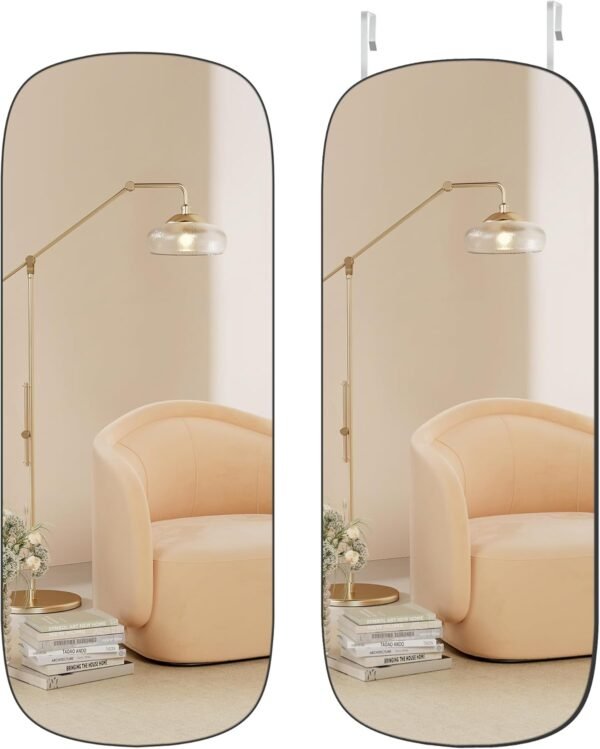 Arkinis viso ūgio veidrodis, 120 × 47 cm, juodas – SONGMICS