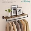 Sieninė drabužių kabykla su lentyna ir drabužių skersiniu, 109 cm – SONGMICS