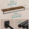 Sieninė drabužių kabykla su lentyna ir drabužių skersiniu, 109 cm – SONGMICS
