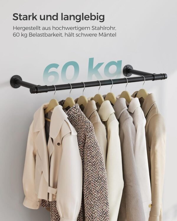Sieninė drabužių kabykla, industrinio stiliaus 84cm SONGMICS