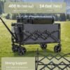Sulankstomas nedidelis lauko vežimėlis, 90 l, iki 180 kg, pilkas – SONGMICS