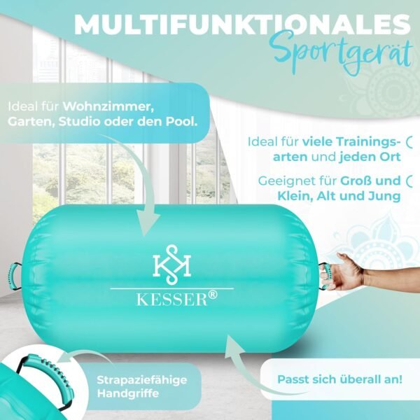 Pripučiamas treniruočių volas, gimnastikos volas 120x60cm Kesser