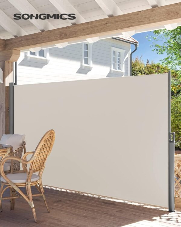 Ištraukiama šoninė markizė 180 × 350 cm, smėlio spalvos – SONGMICS