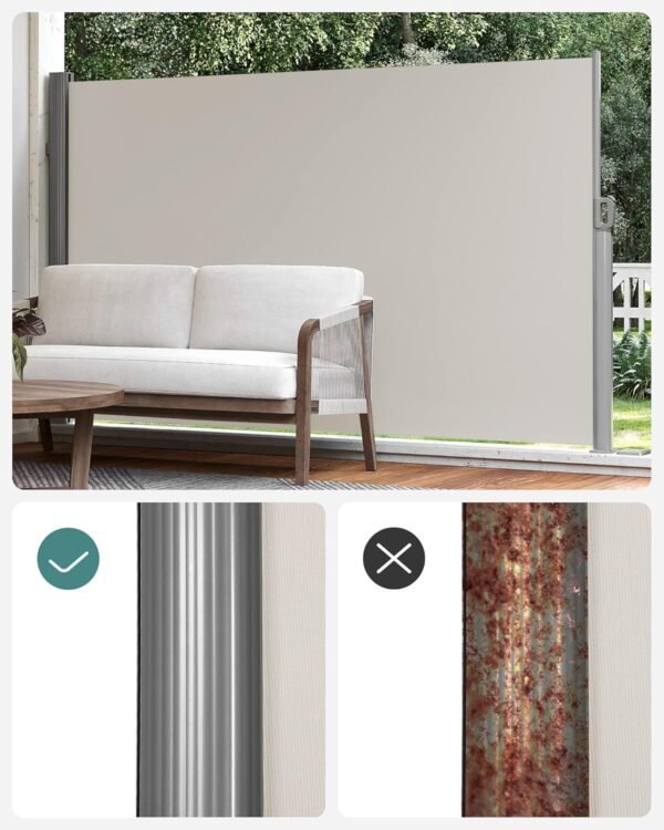 Ištraukiama šoninė markizė 180 × 350 cm, smėlio spalvos – SONGMICS