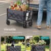 Sulankstomas nedidelis lauko vežimėlis, 90 l, iki 180 kg, pilkas – SONGMICS