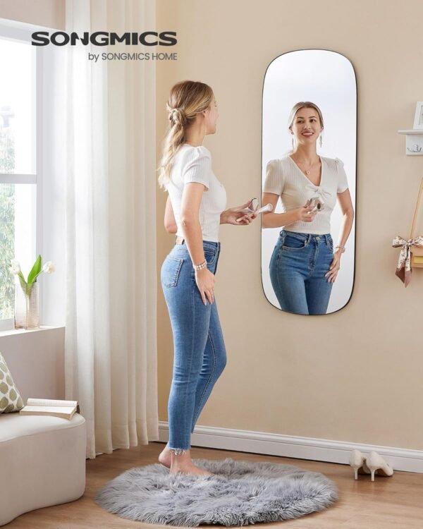 Arkinis viso ūgio veidrodis, 120 × 47 cm, juodas – SONGMICS