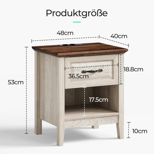81m6iEMjM4L._AC_SL1500_ Naujų naktinių staliukų rinkinys su el lizdais, USB jungtimis Linsy Home