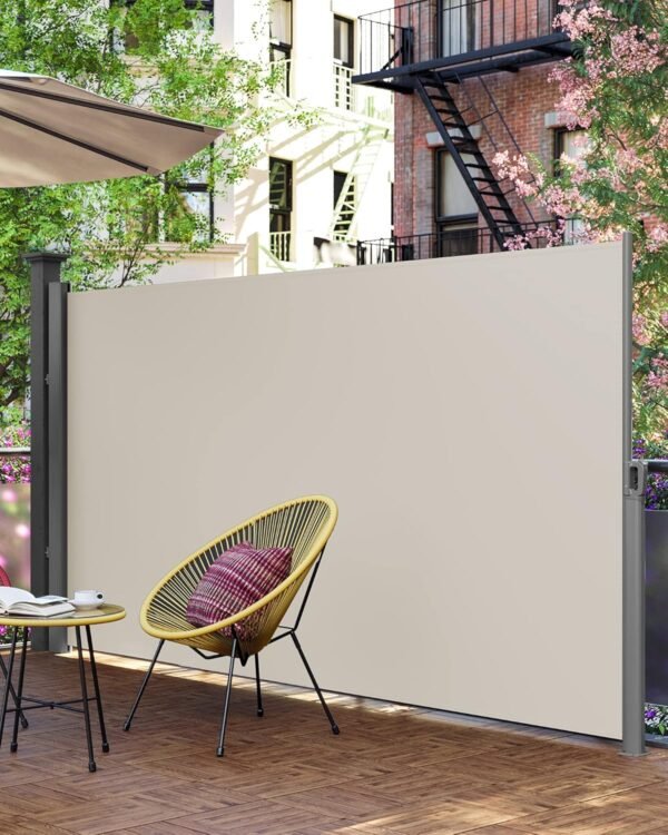 Ištraukiama šoninė markizė 180 × 350 cm, smėlio spalvos – SONGMICS