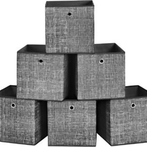 Medžiaginės daiktų laikymo dėžės, 6 vnt., sulankstomos, 30 × 30 × 30 cm – SONGMICS