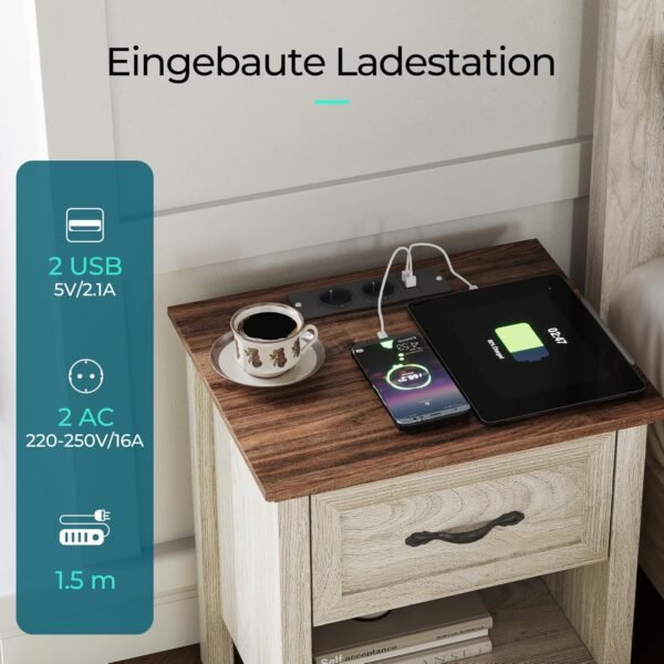 91cgfQnC-JL._AC_SL1500_ Naujų naktinių staliukų rinkinys su el lizdais, USB jungtimis Linsy Home