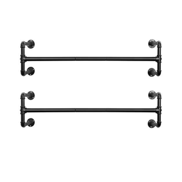 Sieninės drabužių kabyklos 110cm, 2 vnt., industrinio stiliaus, juodos – SONGMICS