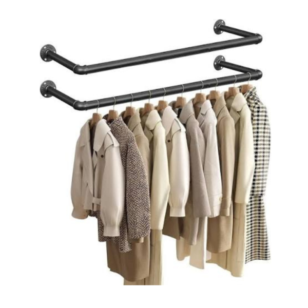 Sieninės drabužių kabyklos, 2 vnt., industrinio stiliaus, 92cm – SONGMICS