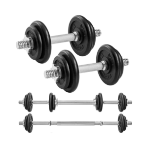 Reguliuojami hanteliai ir štanga 20 kg, 2-in-1 rinkinys – SONGMICS