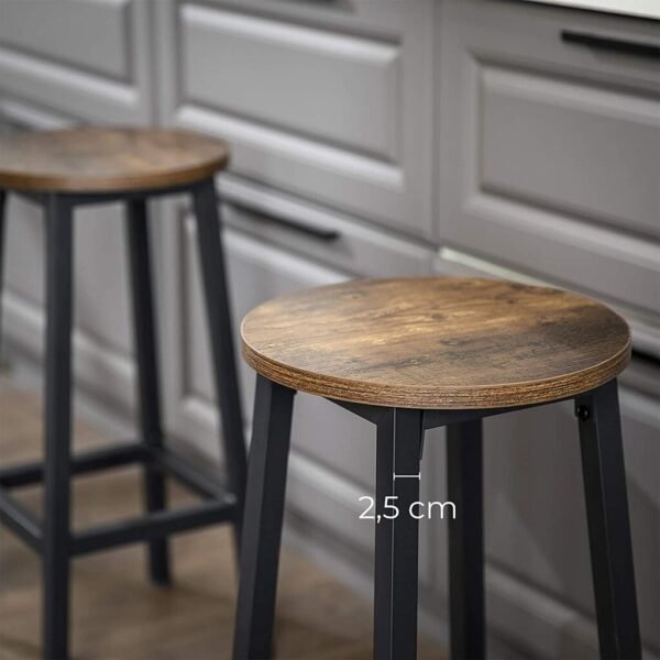 Baro kėdės, 2 vnt., 65 cm, industrinio stiliaus – VASAGLE