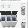 Rūšiavimo šiukšliadėžė 3 × 18 l su pedalais, 54 l– SONGMICS