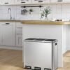 Rūšiavimo šiukšliadėžė 3 × 18 l su pedalais, 54 l– SONGMICS