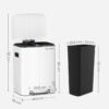 Dviguba rūšiavimo šiukšliadėžė 2 × 20 l su pedalais, 40 l, balta – SONGMICS