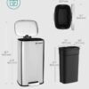 612KqRmwEfL._SL1500_ Nauja metalinė šiukšliadėžė, nerūdijančio plieno 30 L Songmics
