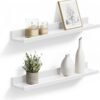 Sieninės lentynos, 2 vnt., 60 cm, baltos, blizgios – SONGMICS