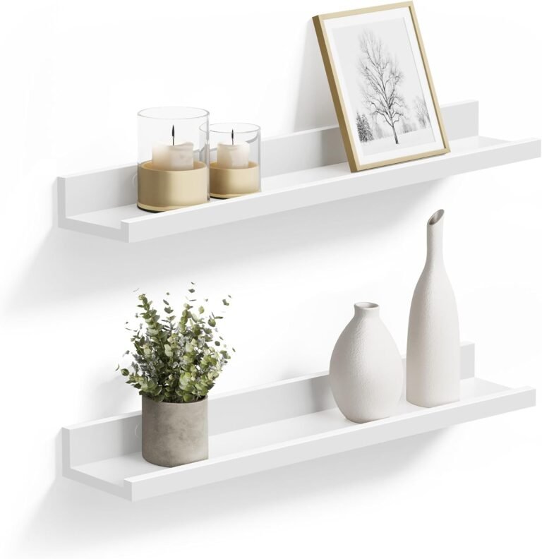 Sieninės lentynos, 2 vnt., 60 cm, baltos, blizgios – SONGMICS