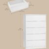 619g8rq3ZdL._AC_SL1500_ Moderni balta komoda su 5 stalčiais, 60 × 40 × 97,4 cm – VASAGLE