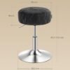 Reguliuojamo aukščio pasukama kosmetinė taburetė 44–60 cm, juoda – VASAGLE