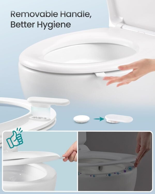 O formos unitazo dangtis su Soft-Close mechanizmu, greitai nuimamas, baltas – SONGMICS