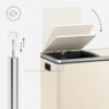 Dviguba šiukšliadėžė rūšiavimui 2 × 30 l su pedalais, kreminė – SONGMICS