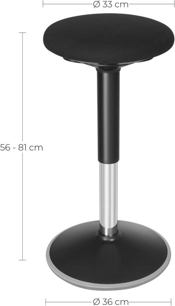 Ergonomiška aktyvaus sėdėjimo kėdė, reguliuojamo aukščio, juoda – SONGMICS