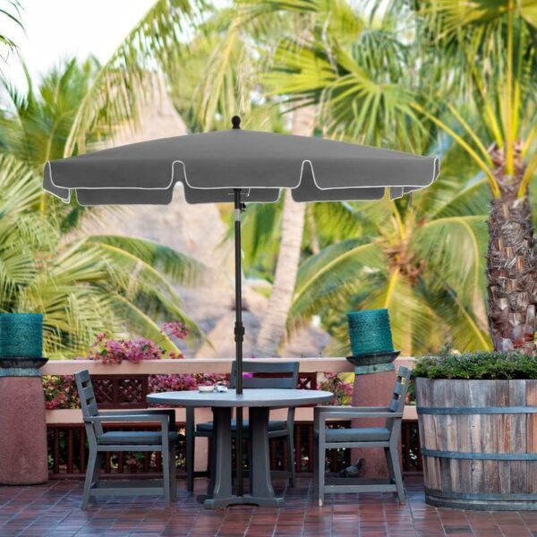 Stačiakampis sodo skėtis 180 × 125 cm su reguliuojamu pasvirimu– SONGMICS