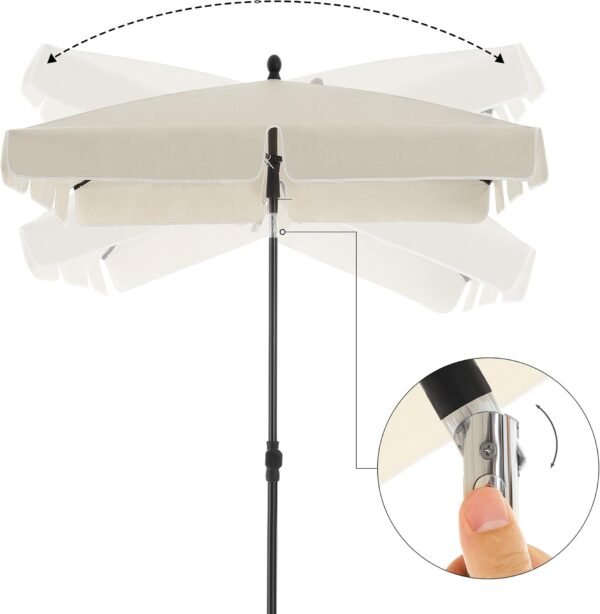 EKSPOZICINĖ PREKĖ Stačiakampis sodo skėtis 180 × 125 cm su reguliuojamu pasvirimu– SONGMICS
