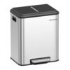 61iKgXufMBL._SL1500_ Dviguba rūšiavimo šiukšliadėžė 2 × 15 l, 30 l, sidabrinė – SONGMICS