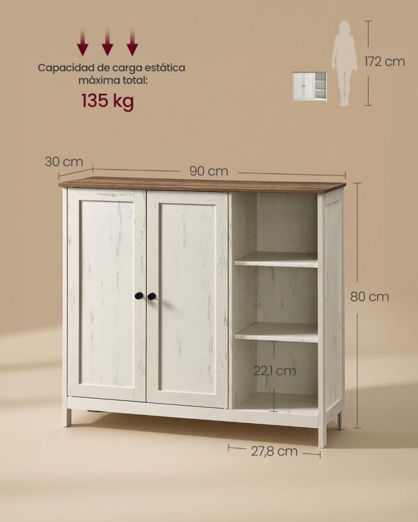 61xJ+fUO3ZL._AC_SL1500_ Vonios spintelė su lentynomis, komoda 90 × 30 × 80 cm – VASAGLE