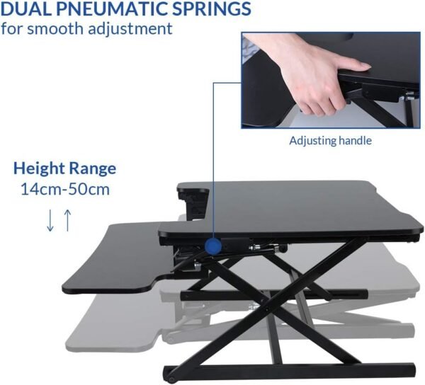 Reguliuojamo aukščio stalo pakyla-konverteris 89 cm, juodas – FlexiSpot M8MB