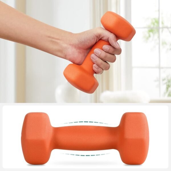 Hantelių rinkinys 2 × 1,5 kg, šešiakampiai su neopreno danga – SONGMICS