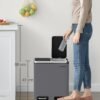 712wf5gXieL._AC_SL1500_ Dviguba rūšiavimo šiukšliadėžė 2 × 15 l su pedalais, 30 l, pilka – SONGMICS
