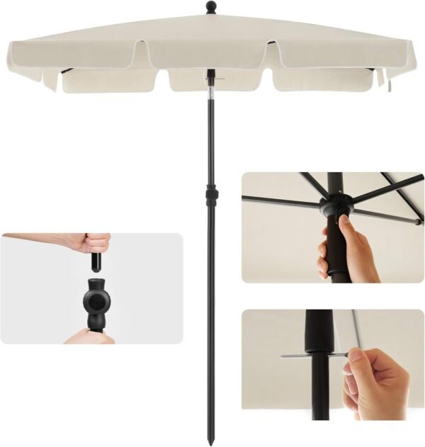 EKSPOZICINĖ PREKĖ Stačiakampis sodo skėtis 180 × 125 cm su reguliuojamu pasvirimu– SONGMICS
