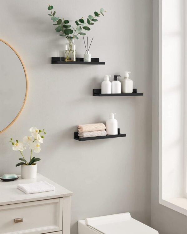 Naujų sieninių lentynėlių rinkinys 3vnt. 3 vnt., 38 cm, juodos – SONGMICS